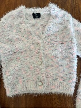Flowers By Zoe Fuzzy Button-Cardigan Rainbow Size L